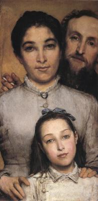 Alma-Tadema, Sir Lawrence Portrait of Aime-Jules Dalou,his Wife and Daughter (mk23) oil painting image